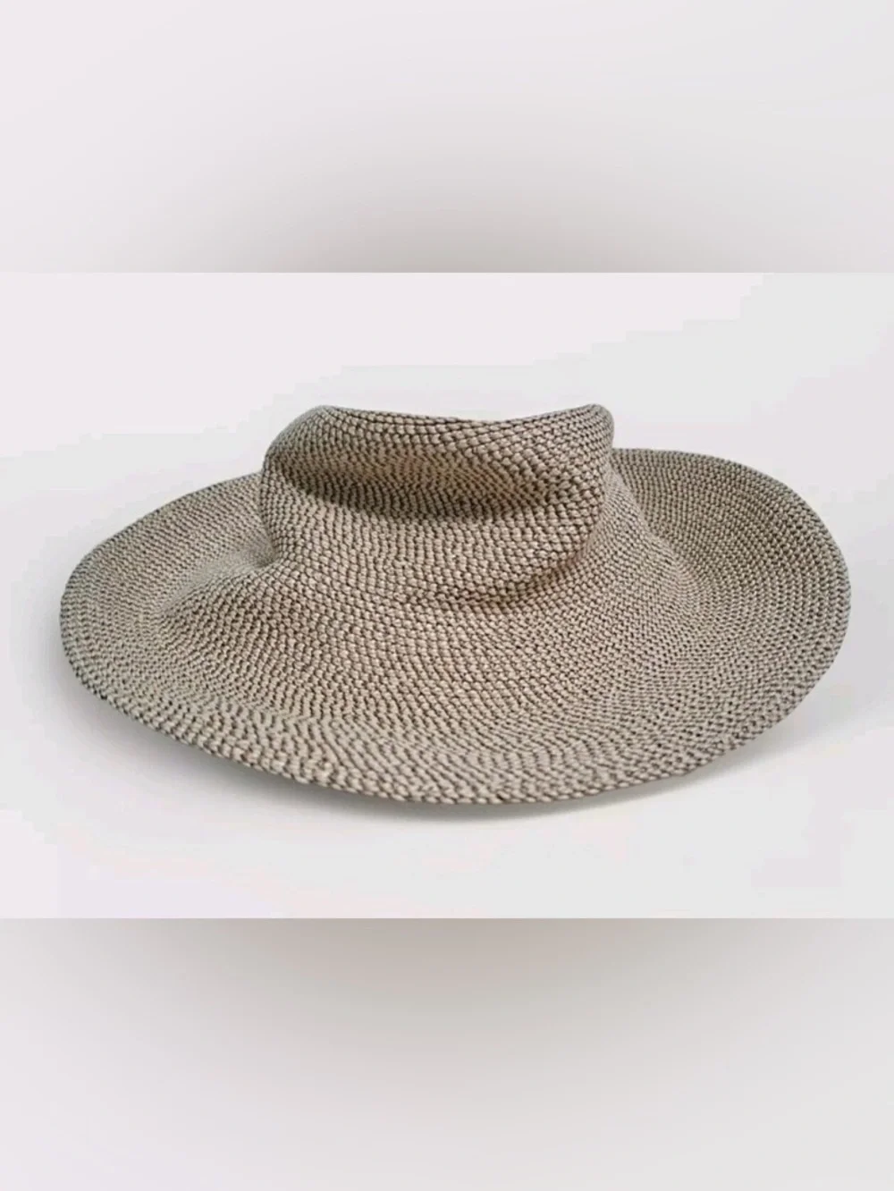 Eric Javits Hampton Bark Rollable Natural Wide Brim Sun Hat Packable 50+ UPF - Picture 4 of 10